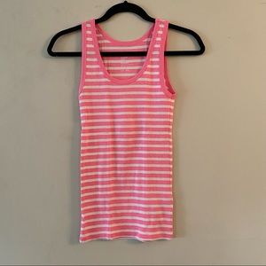 Gap pink stripe scoopneck tank top